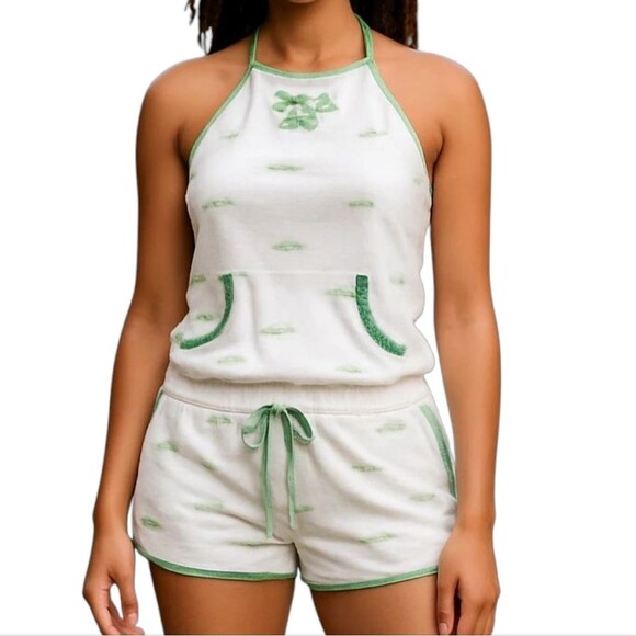 RARE GRAIL y2k Shorts Shirt Ecko Red Terry Cloth Halter tank set 2 piece echo🔥 - Picture 1 of 12